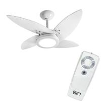 Ventilador De Teto Azzam Branco 4 Pás Led E Controle Remoto