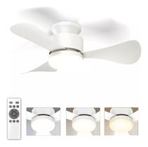 Ventilador De Teto Branco Com Luz E Controle Remoto, 3cct De Cor, 6 Velocidades, Embutido Silencioso e Reversível Ventilador De Teto Branco Com Luz E Controle Remoto, 3cct De Cor, 6 Velocidades, Embutido Silencioso e Reversível