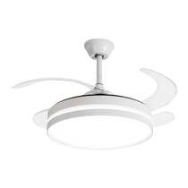 Ventilador De Teto Branco Pás Retrátil Moderno Led 3 Cores Silencioso Ventilador De Teto Branco Pás Retrátil Moderno Led 3 Cores Silencioso