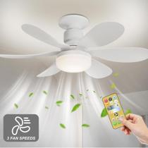 Ventilador De Teto C/ Lâmpada Led + Controle Para Bocal E27 Durabilidade