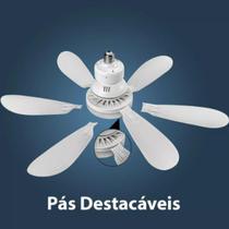 Ventilador De Teto C/ Lâmpada Led + Controle Para Bocal E27