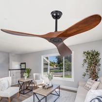 Ventilador de teto Ceversa 52" Wood 3 Blade Walnut Remote