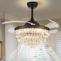 Ventilador de teto CLAIRDAI 42" Dimmable Crystal Fandelier com controle remoto
