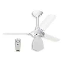 Ventilador de Teto com Controle Remoto Loren Sid Lumi Branco Pás Transparentes