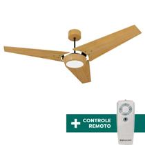 Ventilador de Teto Com Controle Remoto Natuvent Callis Led 3 Pás Madeira Freijó