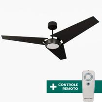 Ventilador de Teto Com Controle Remoto Natuvent Callis Led 3 Pás Madeira Preto