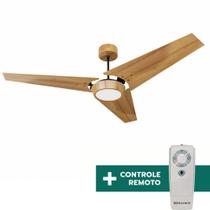 Ventilador de Teto Com Controle Remoto Natuvent Callis Led 3 Pás Madeira Teca