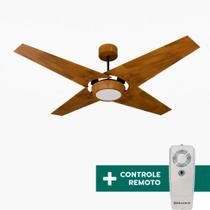 Ventilador de Teto Com Controle Remoto Natuvent Callis Led 4 Pás Madeira Imbuia