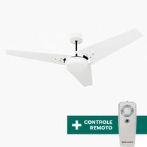 Ventilador de Teto Com Controle Remoto Natuvent Callis No Light 3 Pás Madeira Branco