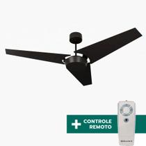 Ventilador de Teto Com Controle Remoto Natuvent Callis No Light 3 Pás Madeira Preto