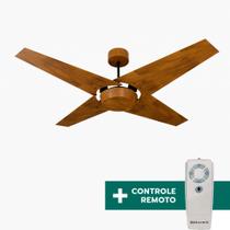Ventilador de Teto Com Controle Remoto Natuvent Callis No Light 4 Pás Madeira Imbuia