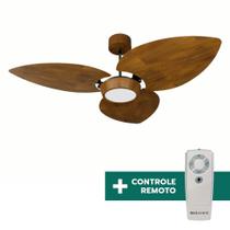 Ventilador de Teto Com Controle Remoto Natuvent Dahlia Led 3 Pás Madeira Imbuia