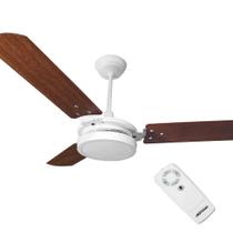 Ventilador de Teto com Controle Remoto Valen LED 18w Branco Mogno Ventex
