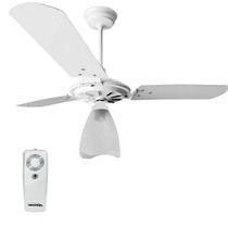 Ventilador de Teto com Controle Remoto Yris 150w e 180w Branco Pás Brancas Ventex
