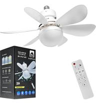 Ventilador De Teto Com Lâmpada Controle Remoto Estrutura Branco Pás Branco Diâmetro 16.5 Material Das Pás Plástico Quantidade De Pás 6 B&G SHOPPING Ventilador De Teto Com Lâmpada Controle Remoto Estrutura Branco Pás Branco Diâmetro 16.5 Material Das Pás Plástico Quantidade De Pás 6 B&G SHOPPING