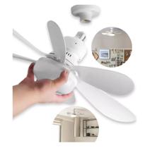 Ventilador De Teto Com Lâmpada LED E27 Integrada 40W Silencioso Branco