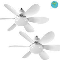 Ventilador de Teto com LED OEM 60W 6 Pás 3 Velocidades Branco com Controle Remoto Bivolt 110V-220V
