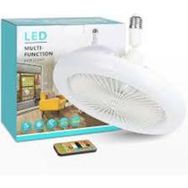 Ventilador de teto com LED regulável e controle remoto.