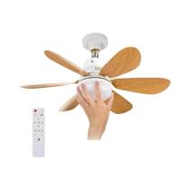 Ventilador De Teto Com Luz E 6 Lâminas Em Acabamento De Madeira Com Controle Remoto Para Sala De Ventilador De Teto Com Luz E 6 Lâminas Em Acabamento De Madeira Com Controle Remoto Para Sala De