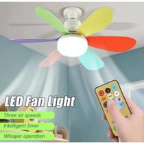 Ventilador De Teto Com Luz Led Bocal E27 Com Controle Remoto