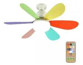 Ventilador De Teto Com Luz Led Bocal E27 Com Controle Remoto