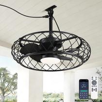 Ventilador de Teto CROSSIO 61cm Preto com Luz e Controle Remoto Ventilador de Teto CROSSIO 61cm Preto com Luz e Controle Remoto