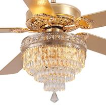 Ventilador de teto de cristal Asyko 62" Fandelier Gold com controle remoto