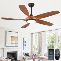 Ventilador de Teto Deliyfans 54" Hélices ABS Marrom Controle Remoto LED Ventilador de Teto Deliyfans 54" Hélices ABS Marrom Controle Remoto LED
