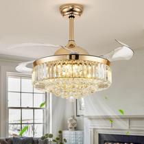 Ventilador de teto Deliyfans, candelabro de 42" com luz e ouro cristal Ventilador de teto Deliyfans, candelabro de 42" com luz e ouro cristal