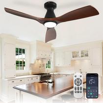 Ventilador de teto Depuley 107cm com motor DC Light Walnut de 3 pás Ventilador de teto Depuley 107cm com motor DC Light Walnut de 3 pás