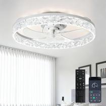 Ventilador de teto Depuley 20" White Flush Mount com controle remoto