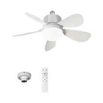 Ventilador De Teto Dimmable 2 Em 1 De 16 Polegadas Com Luz E Controle Remoto Soquete E27 Para Quarto