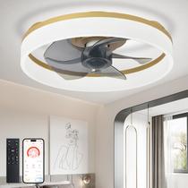 Ventilador de teto DINGLILIGHTING DLLT 16" LED Flush Mount Gold Ventilador de teto DINGLILIGHTING DLLT 16" LED Flush Mount Gold