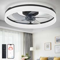 Ventilador de teto DINGLILIGHTING DLLT 20" LED Dimmable Remote