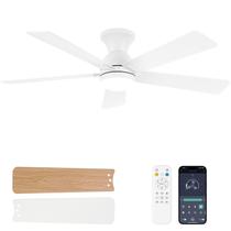 Ventilador de teto Dolavast 48" Reversível LED Light Remote Branco Ventilador de teto Dolavast 48" Reversível LED Light Remote Branco