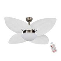 Ventilador de Teto Dormamu Bronze 4 Pás Palmae Branco 220V com Controle