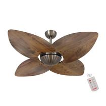 Ventilador de Teto Dormamu Bronze Office 4 Pás Rádica Imbuia 127V com Controle
