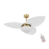 Ventilador de Teto Dormamu Dourado 3 Pás Palmae Branco 220V com Controle Ventilador de Teto Dormamu Dourado 3 Pás Palmae Branco 220V com Controle