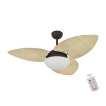 Ventilador de Teto Dormamu Marrom Texturizado 3 Pás Palmae Natural 127V com Controle