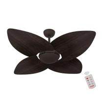 Ventilador de Teto Dormamu Marrom Texturizado Office 4 Pás Tabaco 127V com Controle
