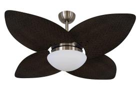 Ventilador De Teto Dunamis Bronze 4 Pás Rattan Tabaco 220V