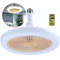 Ventilador de teto e lâmpada luminária Led Bivolt 2 em 1 com controle remoto ajustável inteligente