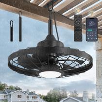 Ventilador de teto externo LEDIARY 20" Waterproof Remote App Black Ventilador de teto externo LEDIARY 20" Waterproof Remote App Black