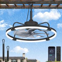 Ventilador de Teto Externo LEDIARY 24" IP65 à Prova dÁgua com Controle Remoto e App Ventilador de Teto Externo LEDIARY 24" IP65 à Prova dÁgua com Controle Remoto e App
