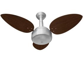 Ventilador De Teto Exuberance Miray Escovado Prata 3 Pás Tabaco 130W 127V C3V 40-3118 Ventidelta