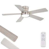 Ventilador de teto Fabbulous 42" Flush Mount 3CCT de 6 velocidades de níquel