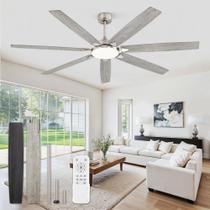 Ventilador de Teto Fanbulous 183 cm Níquel 7 Hélices Acabamento Duplo