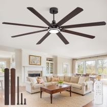 Ventilador de Teto Fanbulous 213 cm Bronze Envelhecido com Luz e Controle Remoto 6 Velocidades