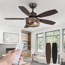 Ventilador de Teto Fanbulous 42" Bronze Óleo com Luz e Controle Remoto 6 Velocidades