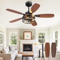 Ventilador de Teto Fanbulous 42" Estilo Fazenda com Luz e Controle Remoto 6 Velocidades